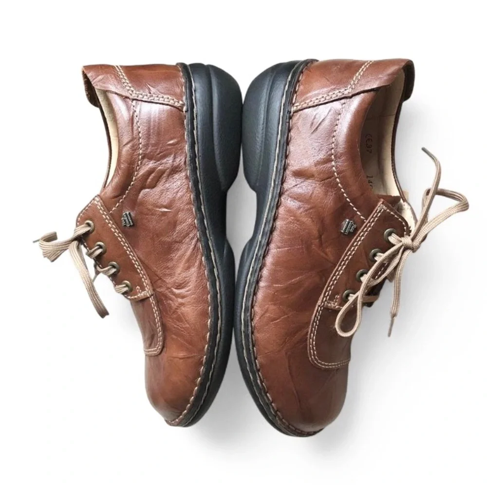 NWOT Finn Comfort Size EU 37 / US 6-6.5 Lexington Brown Plissee Oxford